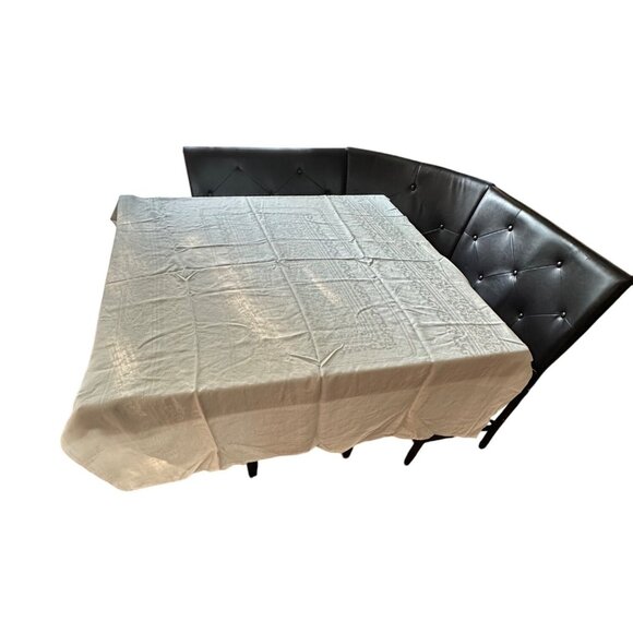 Vintage Ivory Linen TableCloth With 5Pc Napkin 68" X 48" Timeless Elegant - Picture 2 of 10